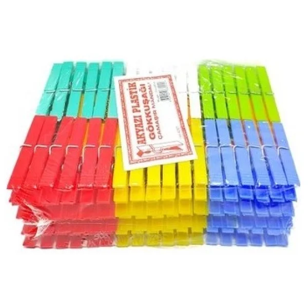 Akyazı Plastik Çamaşır Mandalı Rengarenk 144 Adet Kaliteli Plastik 1 Cm X 7,5 Cm Boyutlarında - Görsel 4