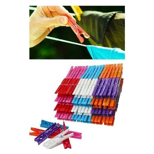 Akyazı Plastik Çamaşır Mandalı Rengarenk 144 Adet Kaliteli Plastik 1 Cm X 7,5 Cm Boyutlarında - Görsel 2