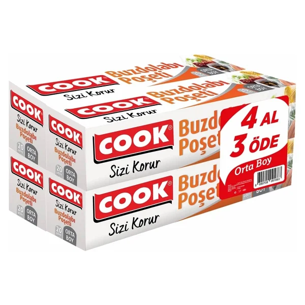 Cook Orta Boy Buzdolabı Poşeti 20'li - Görsel 2