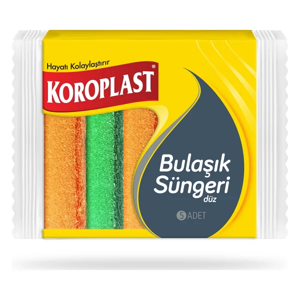 Koroplast 5'li Düz Bulaşık Süngeri - Görsel 2