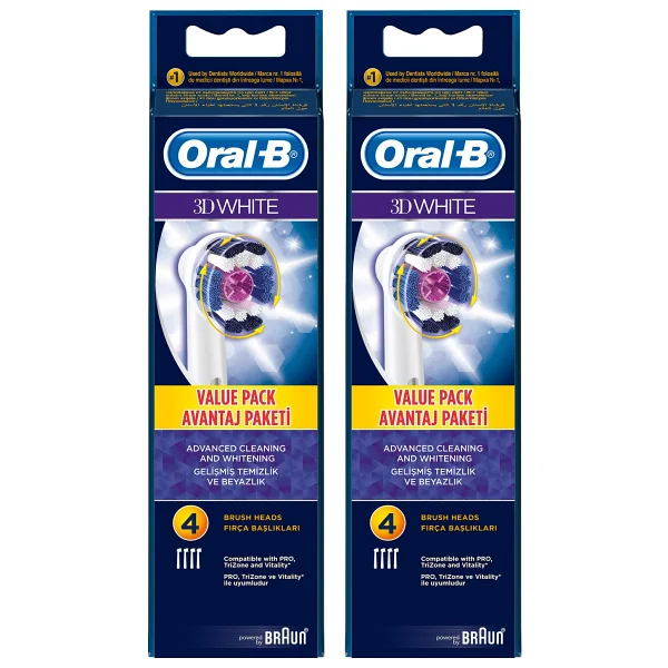Oral-B 3d White 8'li Diş Fırçası Yedek Başlığı Orta Sertlikte Fırça Kılları İle Temizlik - Görsel 2