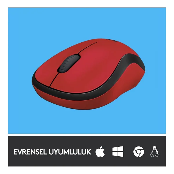 Logitech M220 910-004880 Kırmızı Sessiz Optik Kablosuz Mouse - Görsel 4