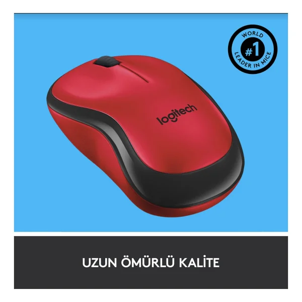 Logitech M220 910-004880 Kırmızı Sessiz Optik Kablosuz Mouse - Görsel 5