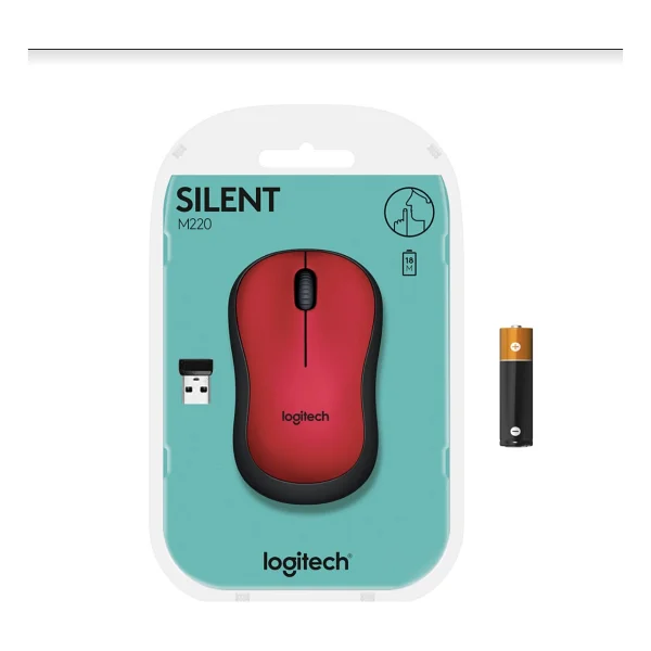 Logitech M220 910-004880 Kırmızı Sessiz Optik Kablosuz Mouse - Görsel 8
