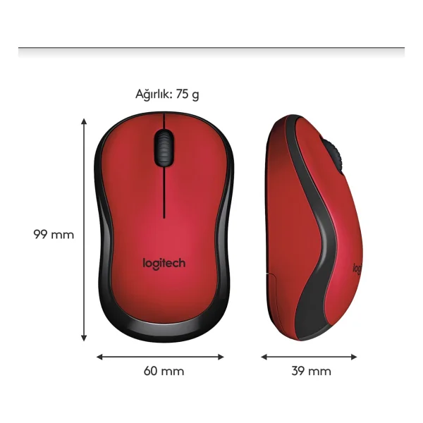 Logitech M220 910-004880 Kırmızı Sessiz Optik Kablosuz Mouse - Görsel 9