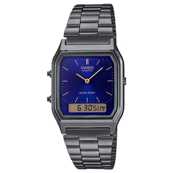 Casio Standart Aq-230gg-2adf Çelik Kordon Siyah-Mavi Kol Saati - Görsel 7