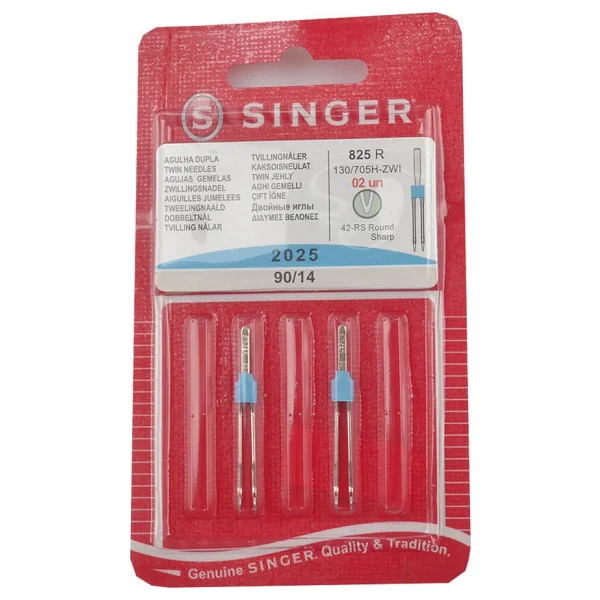 Singer 2025-14 Çift İğne Seti 3 Mm 2 Parça Orta Ağırlıklı Kumaşlar İçin Metal Malzeme - Görsel 2