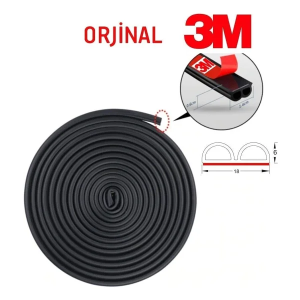 Contacall 3m Oto Kapı Kaput Bagaj Ses Toz Yalıtım Fitili 5 Metre Uzunluk - Görsel 5