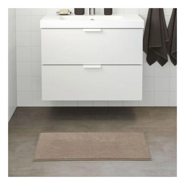 Ikea Toftbo 50x80 Cm Banyo Paspası Mikrofiber Yumuşak Koyu Bej - Görsel 3