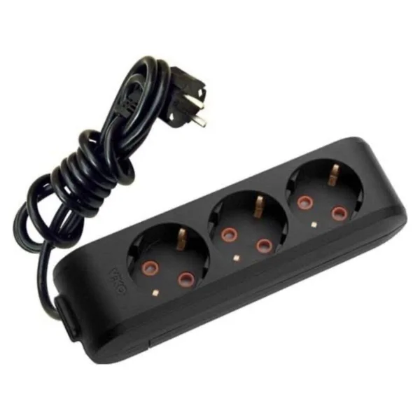 Viko Multi-Let 90133303 Topraklı Siyah 3 M 3'lü Priz - Görsel 2