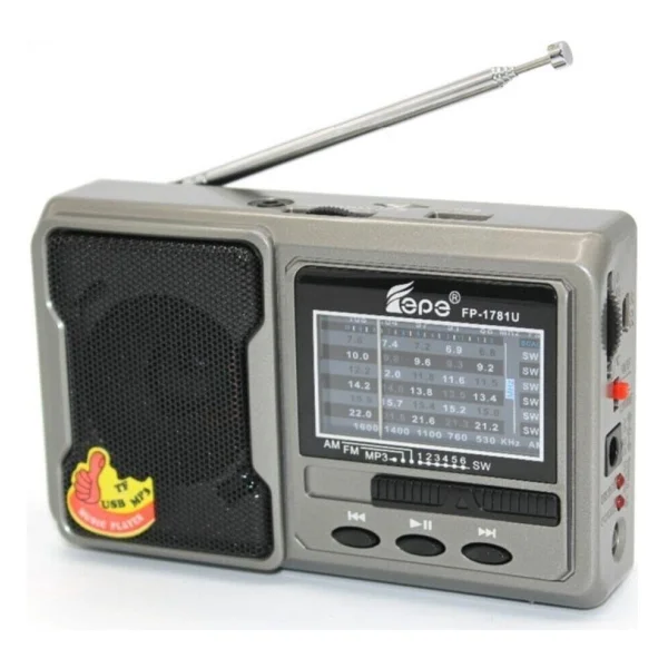 Tepe Fp-1781bt Mini Cep Radyosu Hoparlör Fm Radyo LED Işıklı Şarjlı USB Micro Sd Mp3 Desteği Aux Kulaklık Çıkışı - Görsel 3