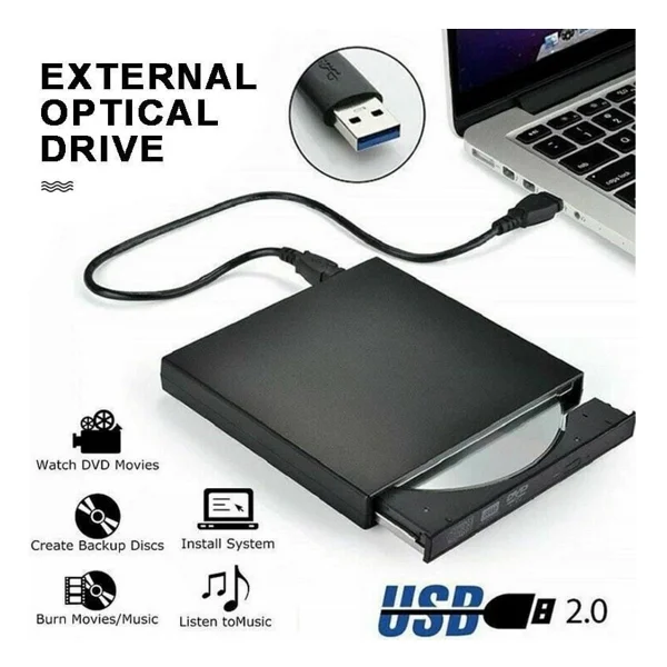 Alfasis Harici DVD Rw USB DVD Writer External DVD Rw DVD Okuyucu Yazıcı - Görsel 3