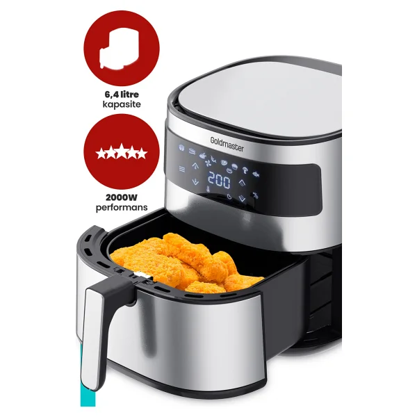 Goldmaster Premio Gm7482 6.4 Lt Yağsız Fritöz - Görsel 2