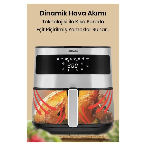 Goldmaster Premio Gm7482 6.4 Lt Yağsız Fritöz - Görsel 3