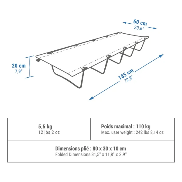 Quechua Basic 185x60x3 Cm Şişme Kamp Matı - Görsel 2