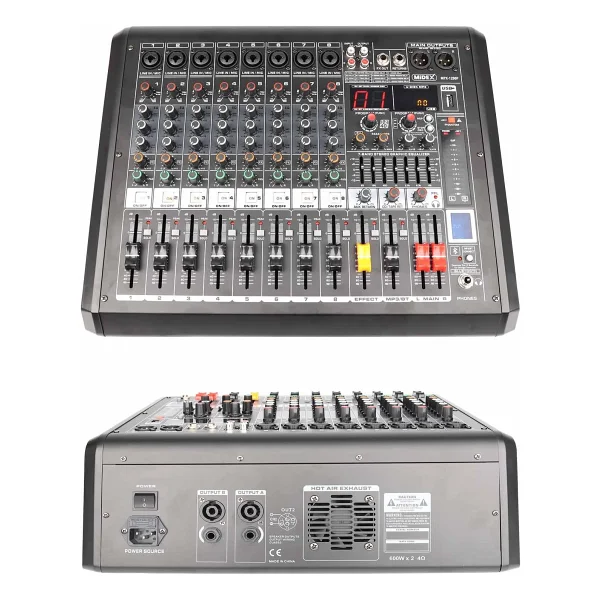 Midex Mpx-1200p 8 Kanal Power Mikser Amfi - Görsel 4