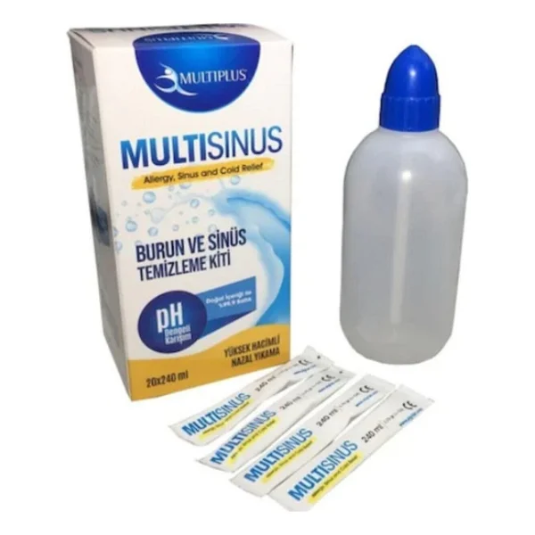 Multiplus Multısınus Burun Temizleme Kiti - Yanma Ve Tahriş Etmeyen, %99,9 Saflıkta, 240 Ml Şişe + 20 Poşet - Görsel 4