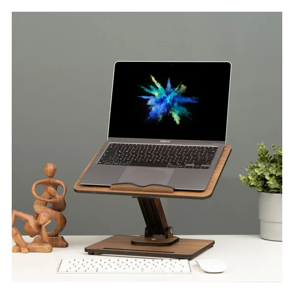 Vigo Wood Kitap Okuma Standı Yükseklik Ayarlanabilir Katlanabilir 360o Dönebilen Laptop Standı - Görsel 4