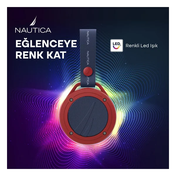 Nautica S20 Lacivert-Kırmızı Bluetooth Hoparlör - Görsel 4