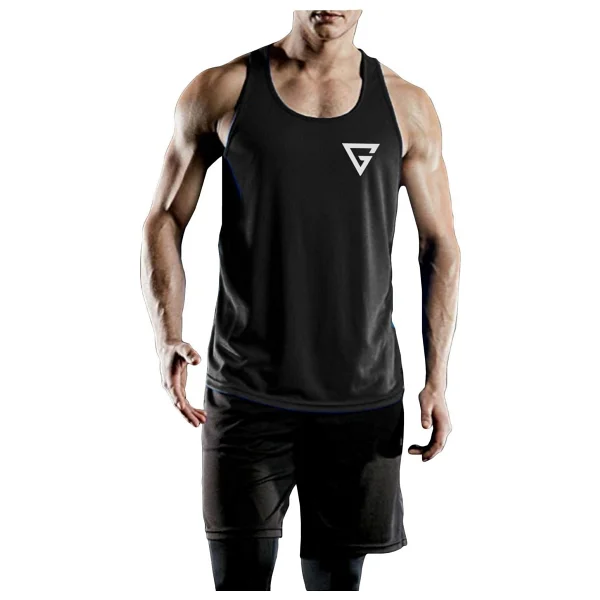 Ghassy Co. Erkek Dry Fit Y-Back Gym Fitness Sporcu Atleti Gym-101 Siyah XL - Görsel 2