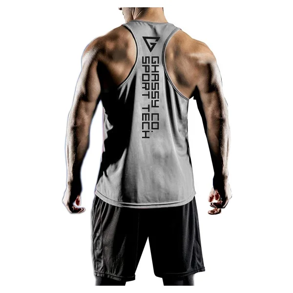 Ghassy Co. Erkek Dry Fit Y-Back Gym Fitness Sporcu Atleti Gym-101 Siyah XL - Görsel 9