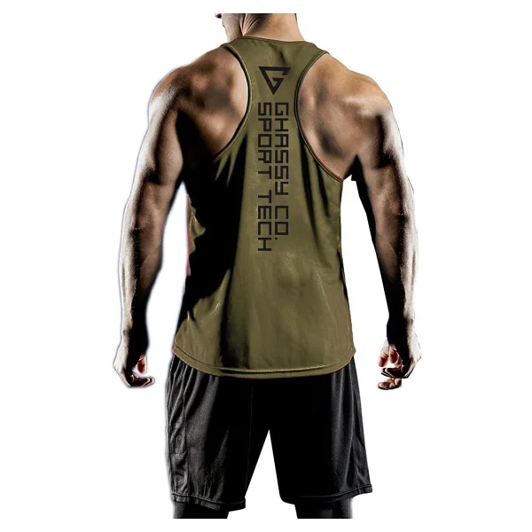 Ghassy Co. Erkek Dry Fit Y-Back Gym Fitness Sporcu Atleti Gym-101 Siyah XL - Görsel 5