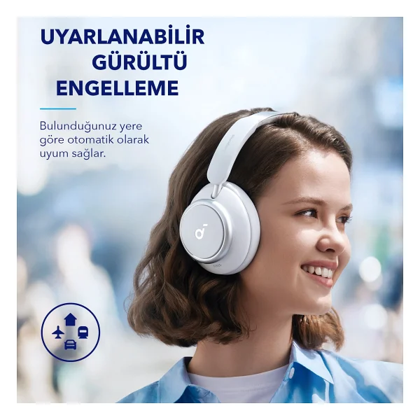 Anker Soundcore Space Q45 Beyaz Kulak Üstü Bluetooth Kulaklık - Görsel 3