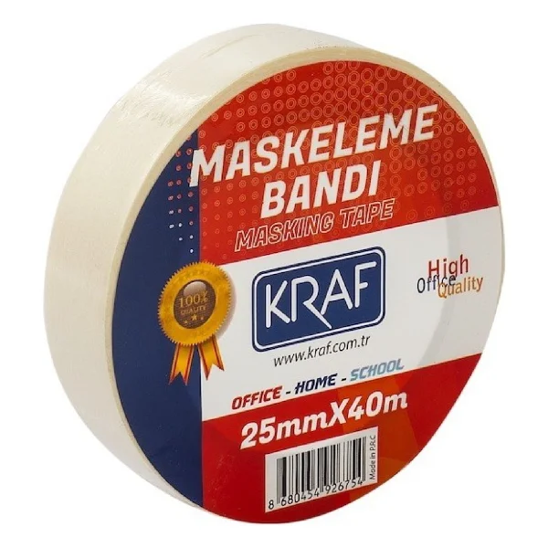 Kraf 10 Adet Maskeleme Bandı 25 Mm X 40 Metre Kağıt Bant - Görsel 2