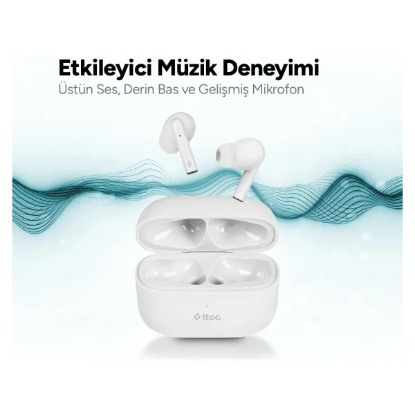 Ttec Airbeat Tone 2km144b TWS Beyaz Kulak İçi Bluetooth Kulaklık - Görsel 6
