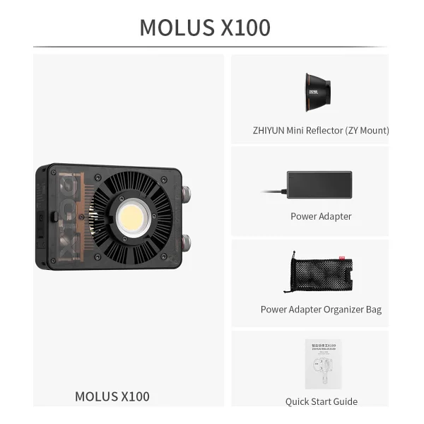 Zhiyun Molus X100 Bi-Color Pocket Cob Monolight - Görsel 3