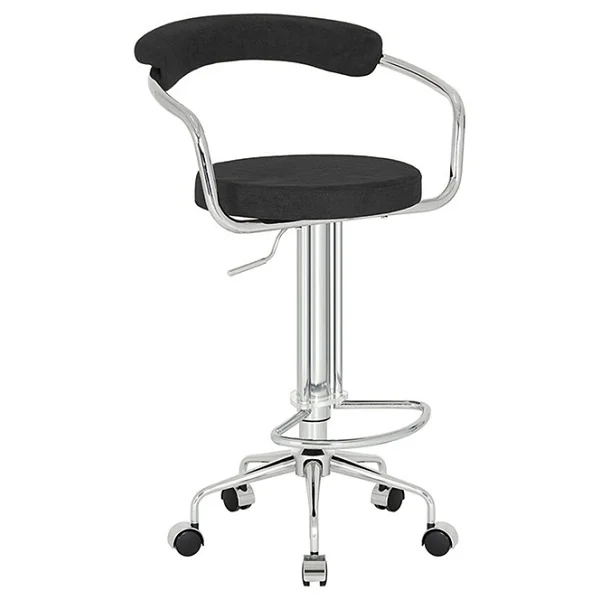 White Furniture Nessa Tekerlekli Bar Sandalyesi - Koyu Gri - Görsel 8