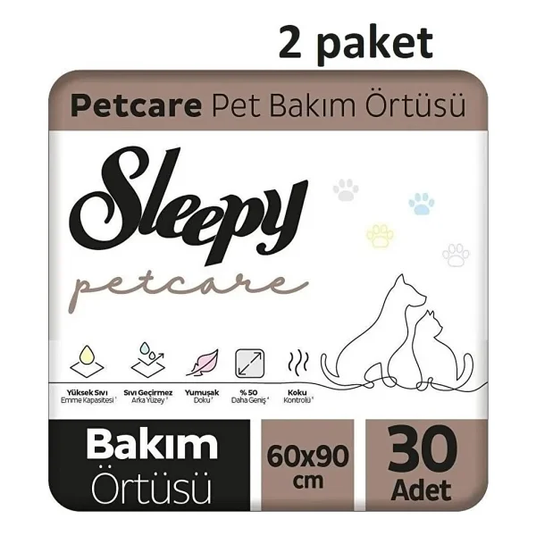 Sleepy Petcare Evcil Hayvan Bakım Örtüsü 30 Adet X 2 - Görsel 2