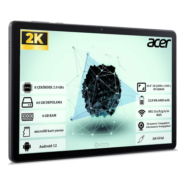 Acer Iconia Tab P10 NT.LFQEY.001 64 GB 10.4" Tablet - Görsel 2