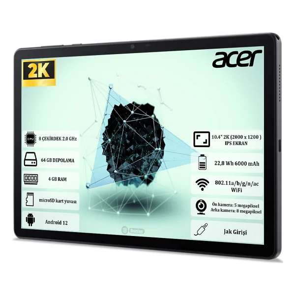 Acer Iconia Tab P10 NT.LFQEY.001 64 GB 10.4" Tablet - Görsel 3