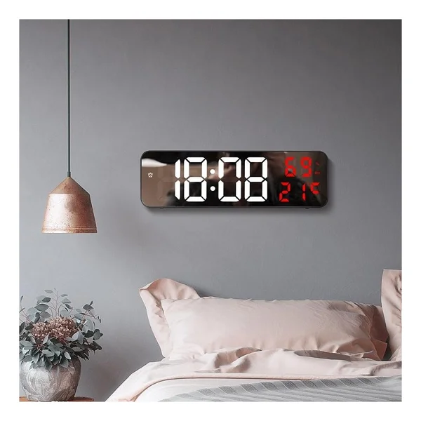 Valkyrie Nem Ölçer Dereceli LED Duvar Ve Masa Alarm Saati Kırmızı - Görsel 4