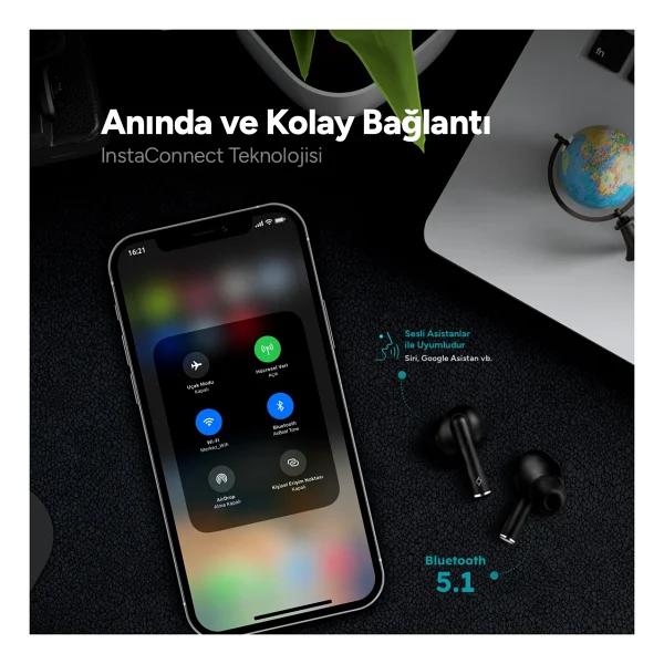 Ttec Airbeat Tone 2KM144S TWS Siyah Kulak İçi Bluetooth Kulaklık - Görsel 3