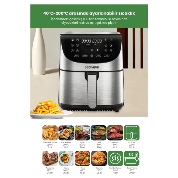 Goldmaster Freshcook Gm7454 7 Lt Yağsız Fritöz - Görsel 3