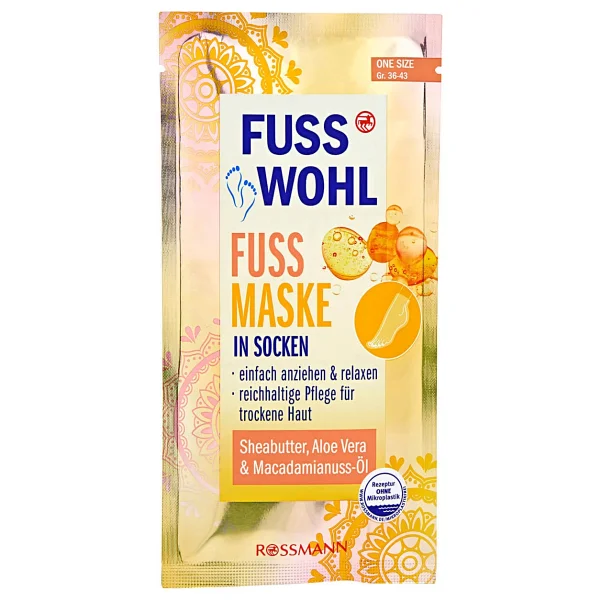 Fusswohl Ayak Bakım Maskesi Shea Yağı-Macadamia Fındık Yağı-Aloe Vera 1 Adet - Görsel 3