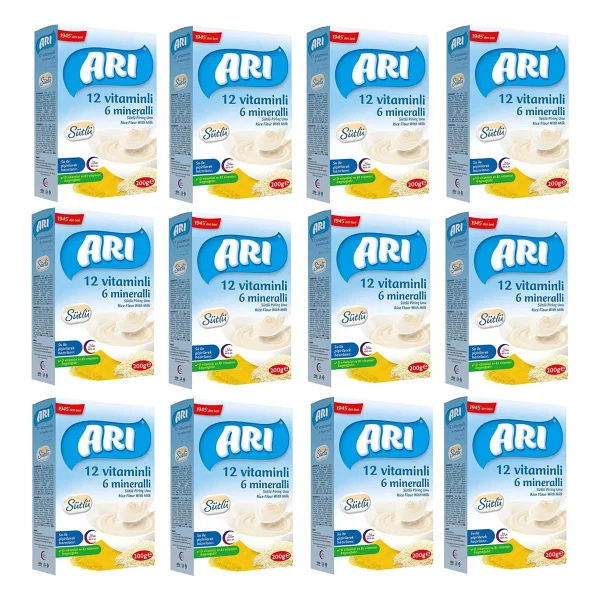 Arı Mama 12 Vitaminli 6 Mineralli Sütlü Pirinç Unu Kaşık Maması 200 Gr 12 Adet - Görsel 2