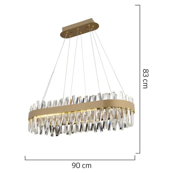 Apliqa Brampton 6'lı Eskitme Salon LED Avize - Görsel 5