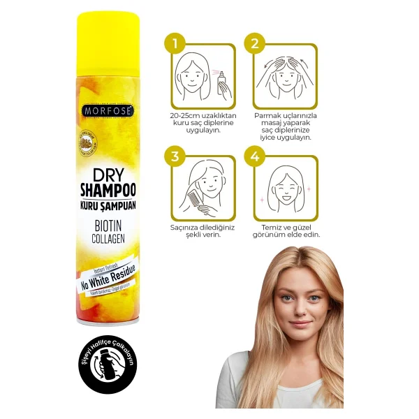 Morfose Biotin & Collagen Açık Renkli Saçlar 200 Ml Kuru Şampuan - Görsel 3