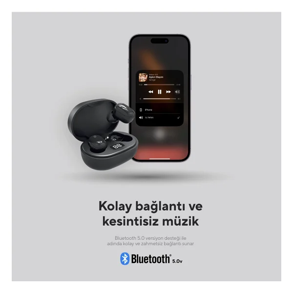 S-Link Sl-Tws05 TWS Kulak İçi Mikrofonlu Bluetooth Kulaklık Siyah - Görsel 5