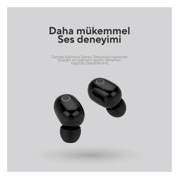 S-Link Sl-Tws05 TWS Kulak İçi Mikrofonlu Bluetooth Kulaklık Siyah - Görsel 7