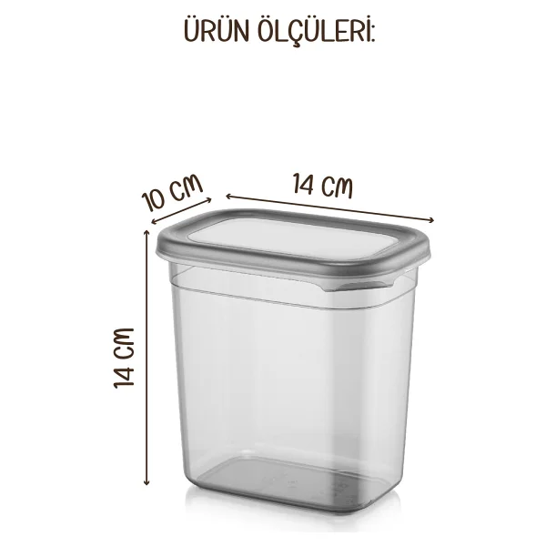 Vienev Beyaz Serigrafi Etiketli 8li Peggy Dikdörtgen Baharatlık Seti 1150 Ml Antrasit - Görsel 5