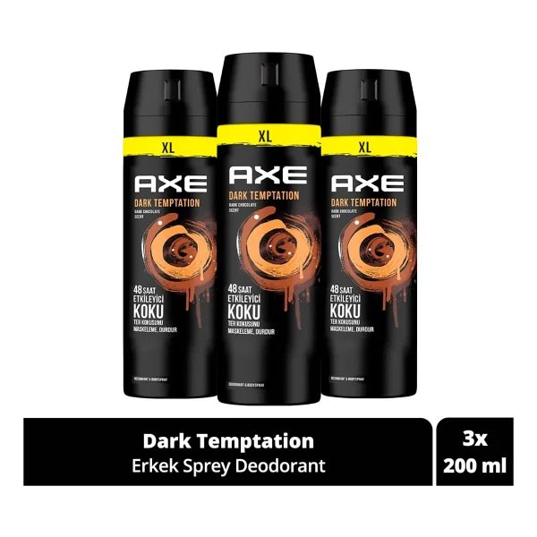 Axe Dark Temptation Xl 200 ml 3 Adet Erkek Deodorant - Görsel 6