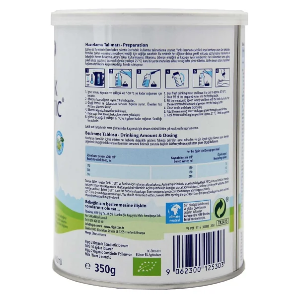 Hipp Organik Combiotic 2 Devam Sütü 350 Gr 6 Adet - Görsel 2