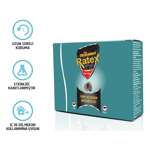 Chrysamed Ratex Hazır Mum Blok 100 Gr Fare İlacı - Görsel 2
