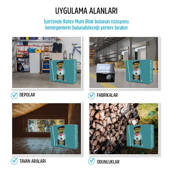 Chrysamed Ratex Hazır Mum Blok 100 Gr Fare İlacı - Görsel 3