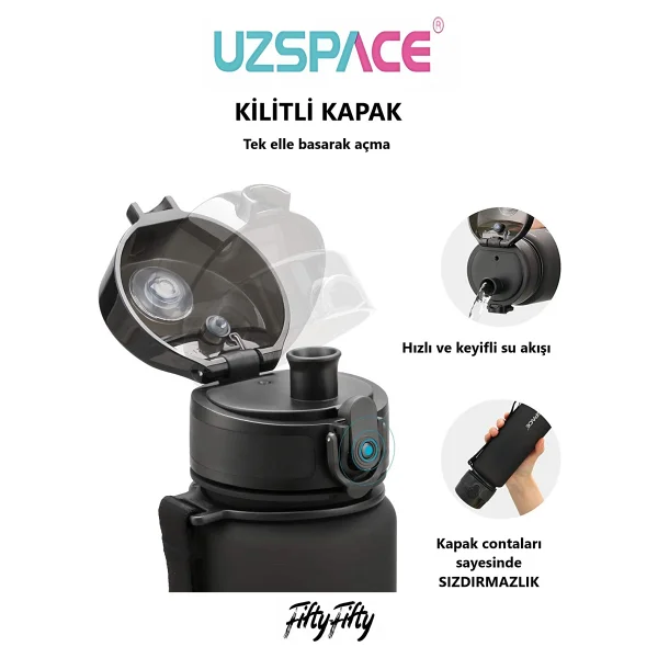 Uzspace 3038 Lacivert 1000 Ml Tritan Matara - Görsel 3