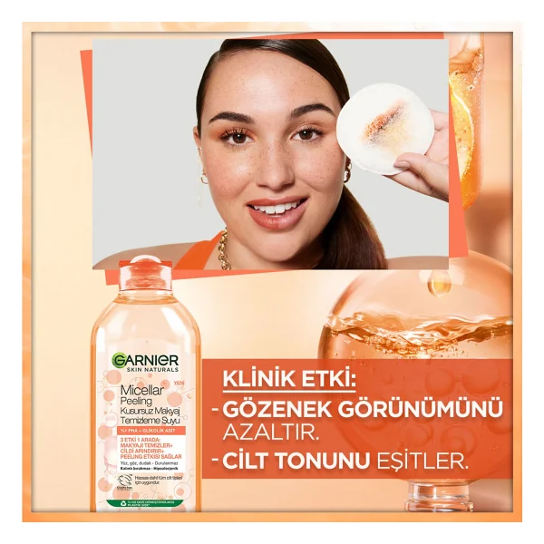 Garnier Micellar Peeling Kusursuz 400 Ml Makyaj Temizleme Suyu - Görsel 4